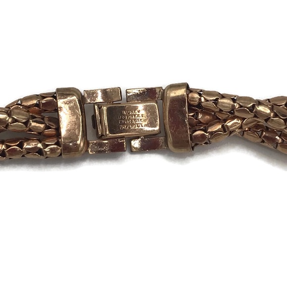 BiGNEY Vintage Signed 10KT GF (Rose-Gold) Braided Mesh Necklace Collar Pat Pend - Picture 6 of 6